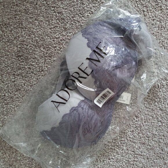 NWT Adore Me Cyla Push Up Set size 34A S purple lace/mesh - Picture 5 of 10